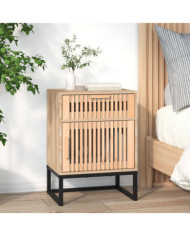 Table de chevet 40x30x55,5 cm bois d’ingénierie et fer | Mobilier & Déco