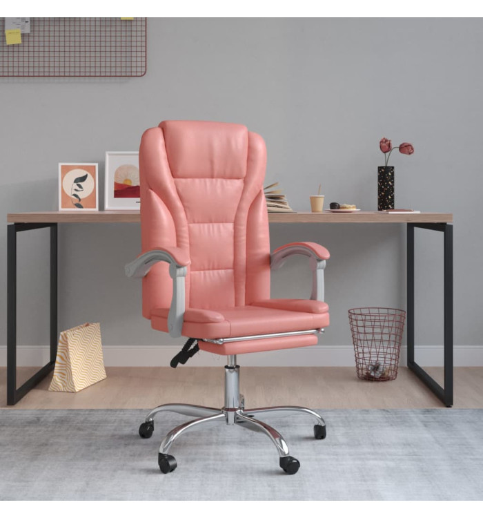 Fauteuil inclinable de bureau Rose Similicuir | Mobilier & Déco