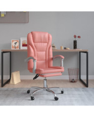 Fauteuil inclinable de bureau Rose Similicuir | Mobilier & Déco