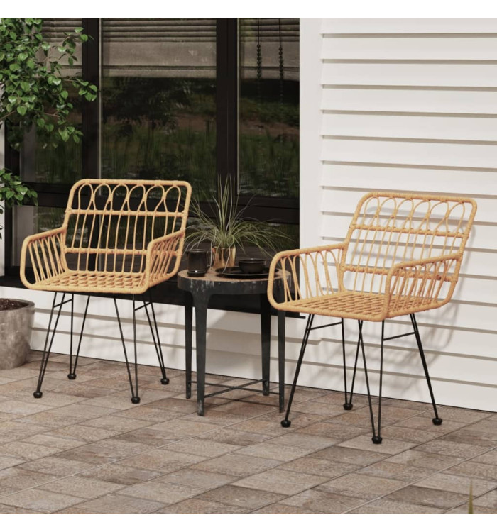 Chaises de jardin lot de 2 accoudoir 56x64x80 cm Résine tressée | Mobilier & Déco