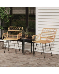 Chaises de jardin lot de 2 accoudoir 56x64x80 cm Résine tressée | Mobilier & Déco
