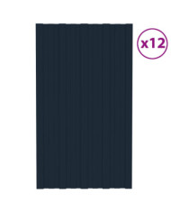 Panneaux de toiture 12 pcs Acier galvanisé Anthracite 80x45 cm | Mobilier & Déco