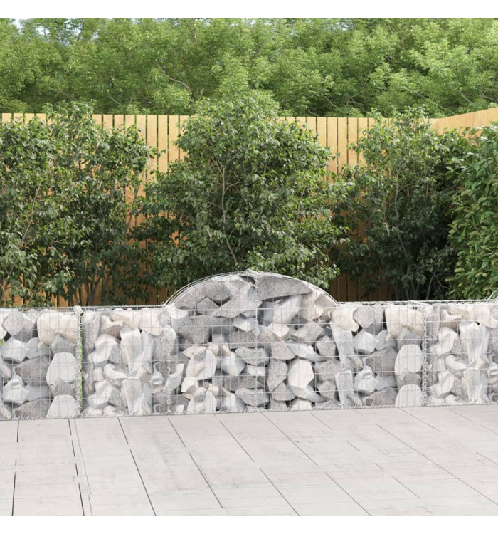 Paniers à gabions arqués 9 pcs 200x30x60/80 cm Fer galvanisé | Mobilier & Déco