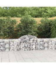 Paniers à gabions arqués 9 pcs 200x30x60/80 cm Fer galvanisé | Mobilier & Déco