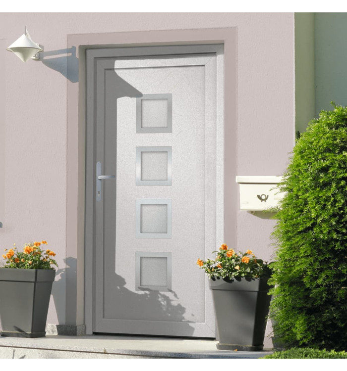 Porte d'entrée Blanc 88x200 cm PVC | Mobilier & Déco