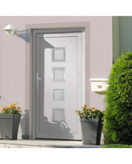 Porte d'entrée Blanc 88x200 cm PVC | Mobilier & Déco