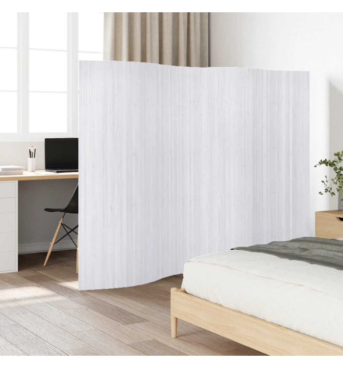 Cloison de séparation Bambou Blanc 250 x 165 cm | Mobilier & Déco