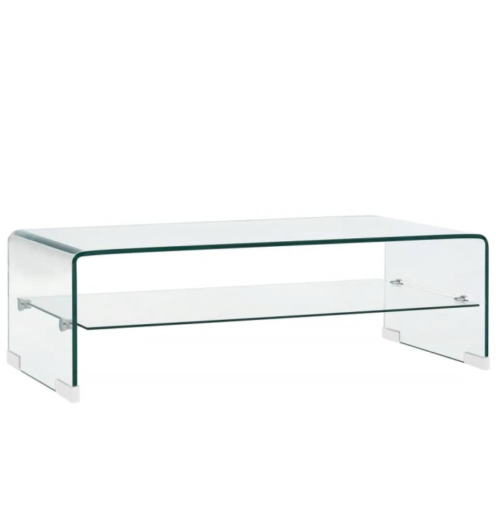 Table basse Clair 98x45x31 cm Verre trempé | Mobilier & Déco