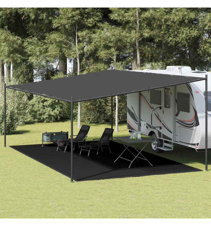 Tapis de tente 400x700 cm Noir PEHD | Mobilier & Déco