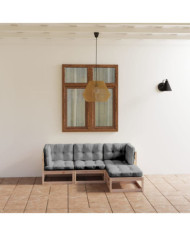 Salon de jardin 4 pcs avec coussins Bois de pin massif | Mobilier & Déco