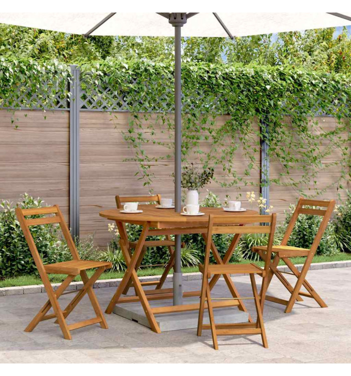 Table pliable de jardin 110 cm Bois d'acacia massif | Mobilier & Déco