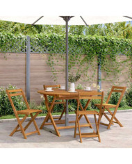 Table pliable de jardin 110 cm Bois d'acacia massif | Mobilier & Déco