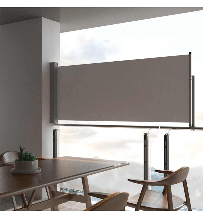 Auvent latéral rétractable de patio 100 x 300 cm Gris | Mobilier & Déco