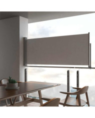 Auvent latéral rétractable de patio 100 x 300 cm Gris | Mobilier & Déco