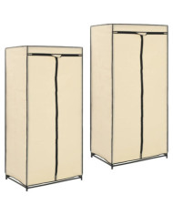 2 pcs Garde-robes Crème 75x50x160 cm | Mobilier & Déco