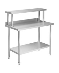 Table de travail de cuisine avec étagère 120x60x120 cm Inox | Mobilier & Déco