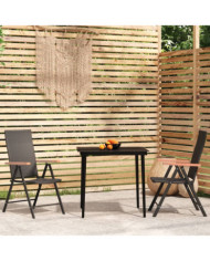 Ensemble à manger de jardin 3 pcs Noir | Mobilier & Déco