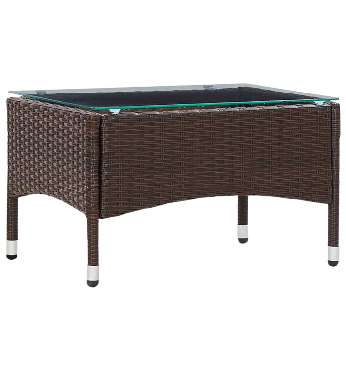 Table basse Marron 60x40x36 cm Résine tressée | Mobilier & Déco