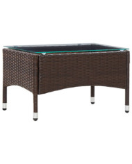 Table basse Marron 60x40x36 cm Résine tressée | Mobilier & Déco