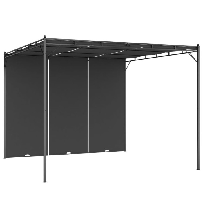 Belvédère de jardin avec rideau latéral 3x3x2,25 m Anthracite | Mobilier & Déco