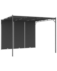 Belvédère de jardin avec rideau latéral 3x3x2,25 m Anthracite | Mobilier & Déco