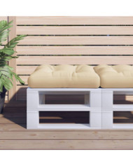 Coussin de palette beige 58x58x10 cm tissu | Mobilier & Déco
