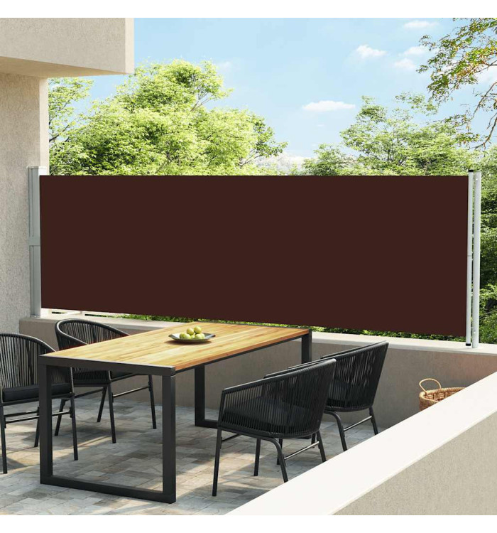 Auvent latéral rétractable de patio 140x600 cm Marron | Mobilier & Déco
