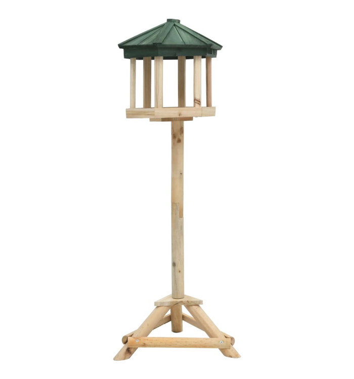 Mangeoire à oiseaux sur pied Bois de sapin 33x110 cm | Mobilier & Déco