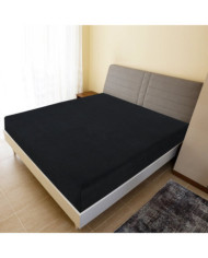 Drap-housse Jersey Noir 160x200 cm Coton | Mobilier & Déco