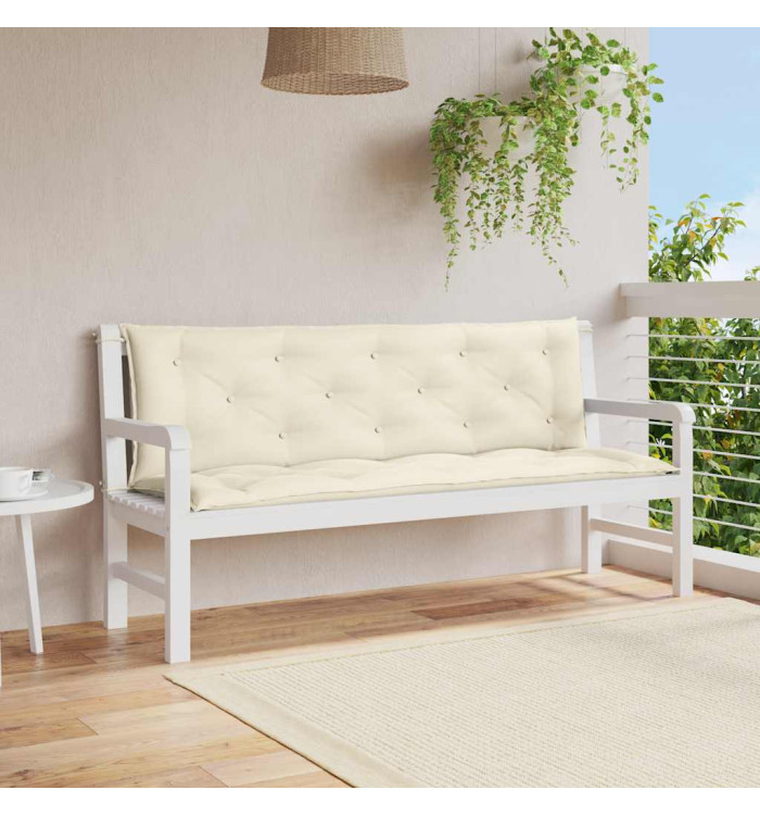 Coussin de banc de jardin blanc crème tissu oxford | Mobilier & Déco