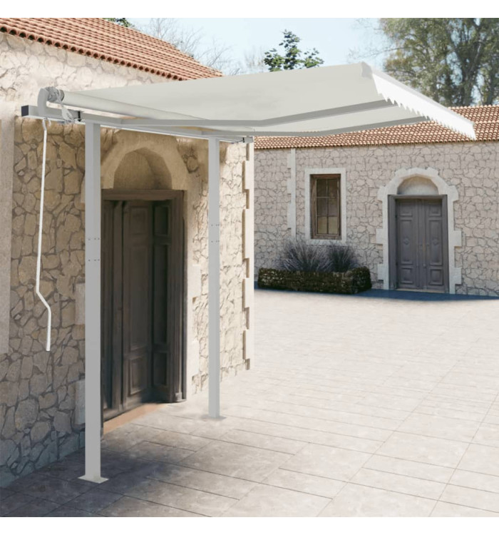 Jeu de poteaux d'auvent blanc 300x245 cm fer | Mobilier & Déco