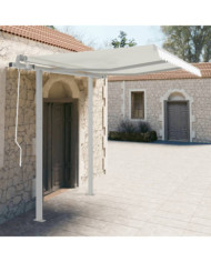 Jeu de poteaux d'auvent blanc 300x245 cm fer | Mobilier & Déco