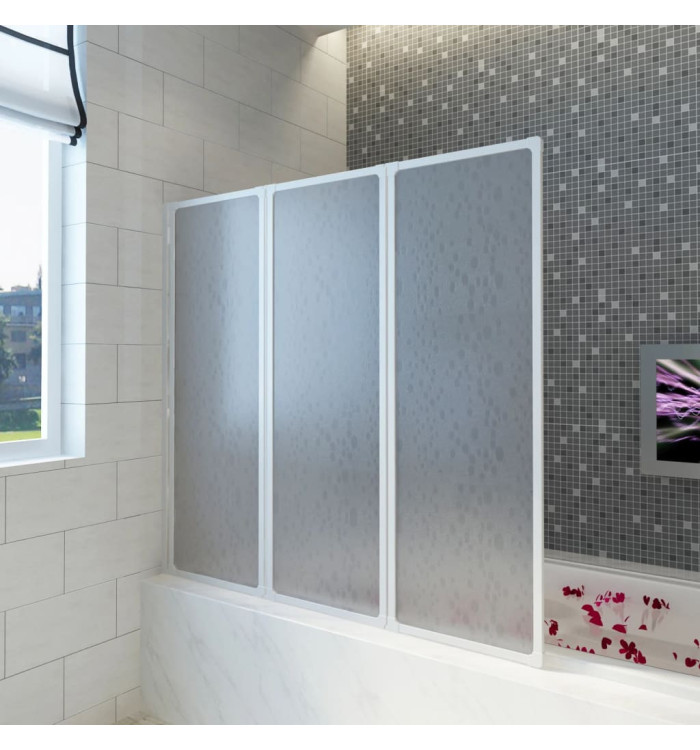 Pare baignoire à 3 volets rétractables 141 x 132 cm | Mobilier & Déco