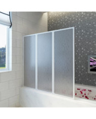 Pare baignoire à 3 volets rétractables 141 x 132 cm | Mobilier & Déco
