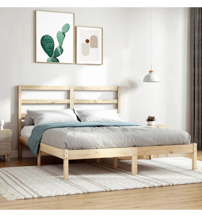 Cadre de lit sans matelas 140x200 cm bois massif de pin | Mobilier & Déco