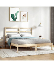 Cadre de lit sans matelas 140x200 cm bois massif de pin | Mobilier & Déco