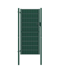 Portail de clôture PVC et acier 100x124 cm Vert | Mobilier & Déco
