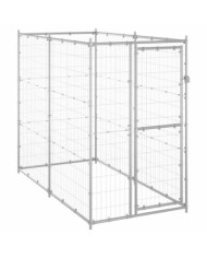 Chenil extérieur pour chiens Acier galvanisé 110x220x180 cm | Mobilier & Déco