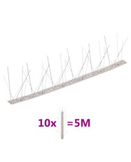 Ensemble de 10 pointes à 5 rangées contre oiseaux Inox 5 m | Mobilier & Déco