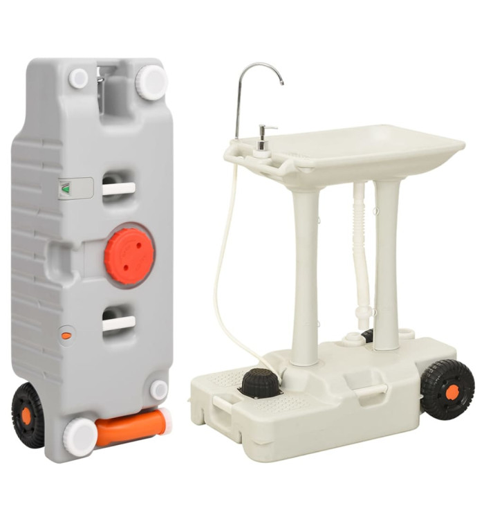 Support de lave-mains de camping et réservoir d'eau à roulettes | Mobilier & Déco