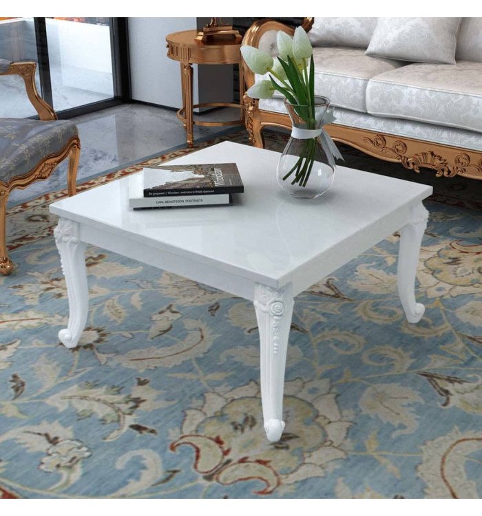 Table basse 80x80x42 cm Blanc brillant | Mobilier & Déco