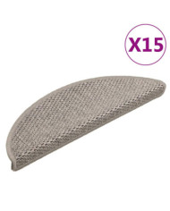 Tapis d'escalier autocollants aspect sisal 15 pcs 56x17x3 cm | Mobilier & Déco