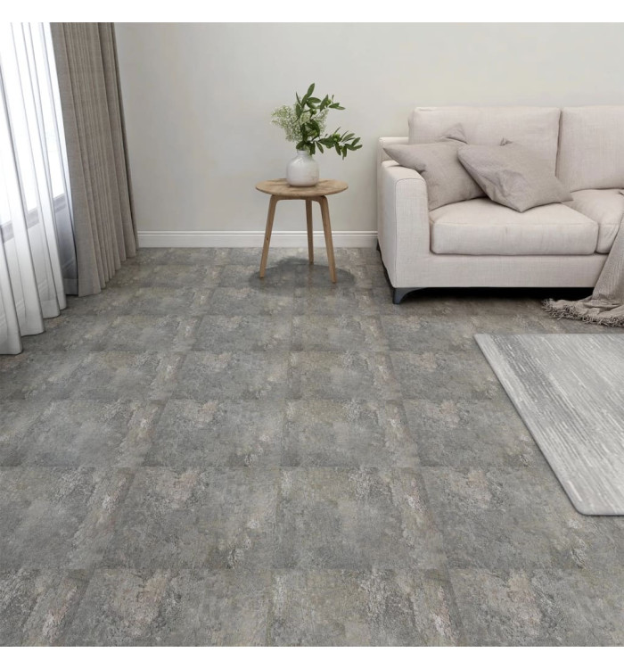 Dalles de plancher autoadhésives 20 pcs PVC 1,86 m² gris | Mobilier & Déco