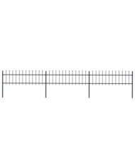 Clôture de jardin avec dessus en lance Acier 5,1 x 0,6 m Noir | Mobilier & Déco