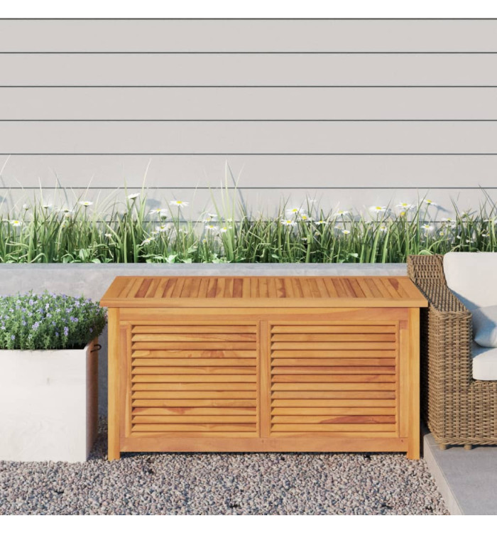 Boîte de rangement jardin et sac 114x50x58 cm bois massif teck | Mobilier & Déco