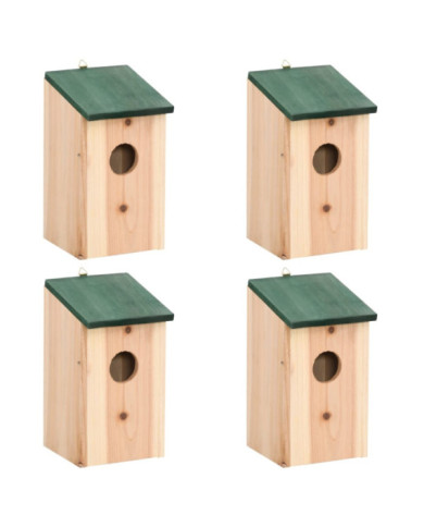 4 pcs Nichoirs Bois 12x12x22 cm | Mobilier & Déco