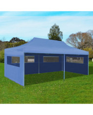 Tente de réception pliable bleue 3 x 6 m | Mobilier & Déco