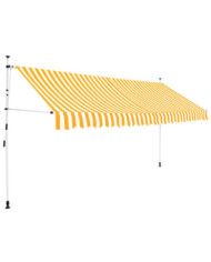 Auvent rétractable manuel 350 cm Rayures oranges et blanches | Mobilier & Déco
