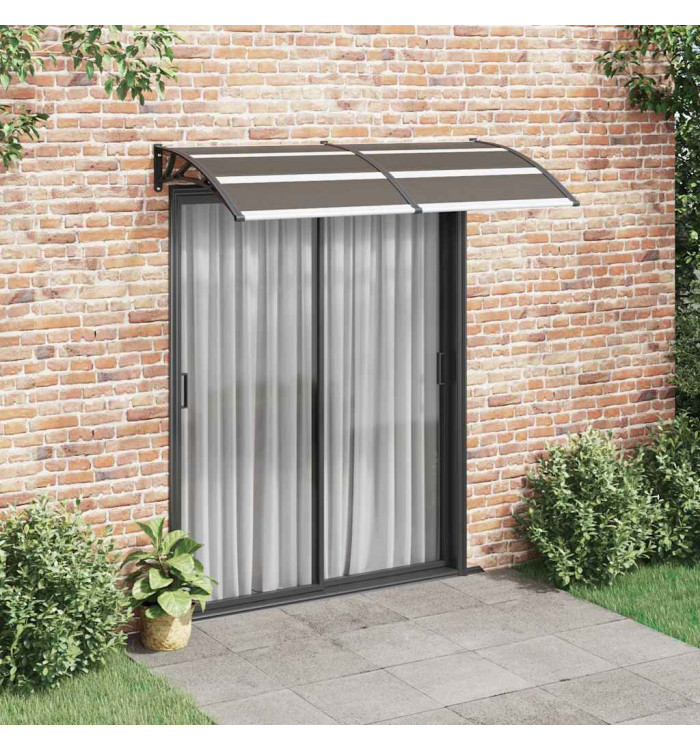 Auvent de porte Noir 200x100 cm PC | Mobilier & Déco