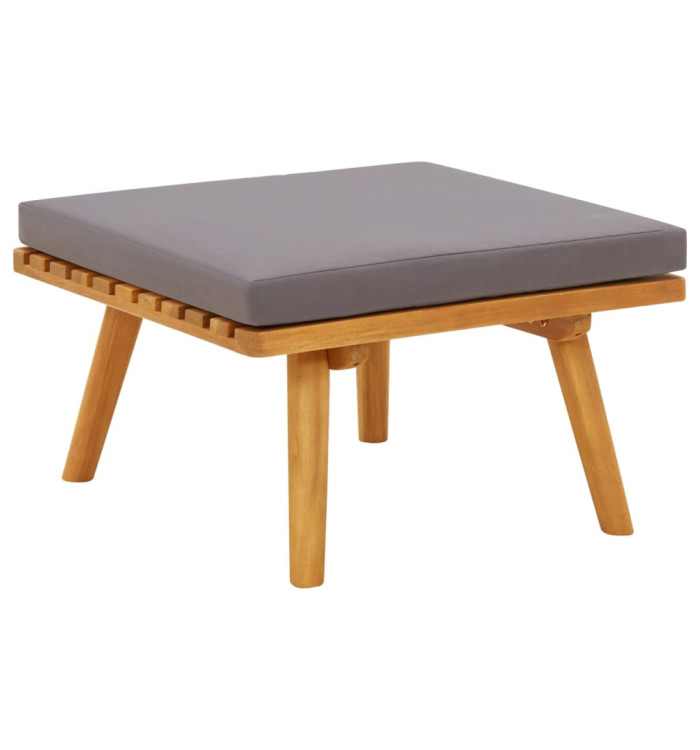 Repose-pied de jardin avec coussin 60x60x29 cm Bois d'acacia | Mobilier & Déco